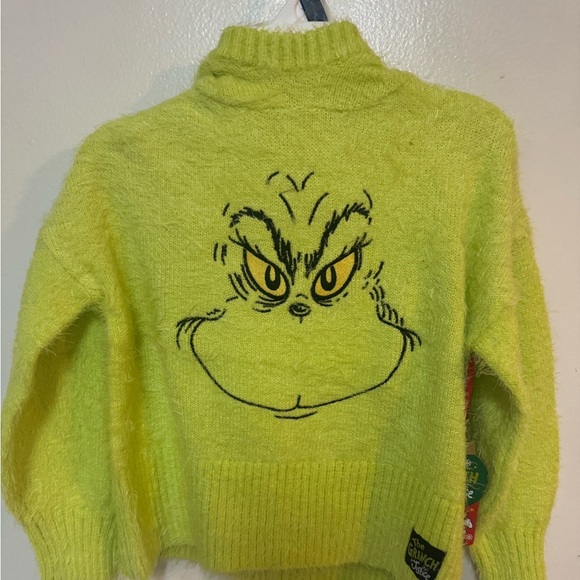 Justice Other - Justice Neon Green Grinch Turtleneck Sweater